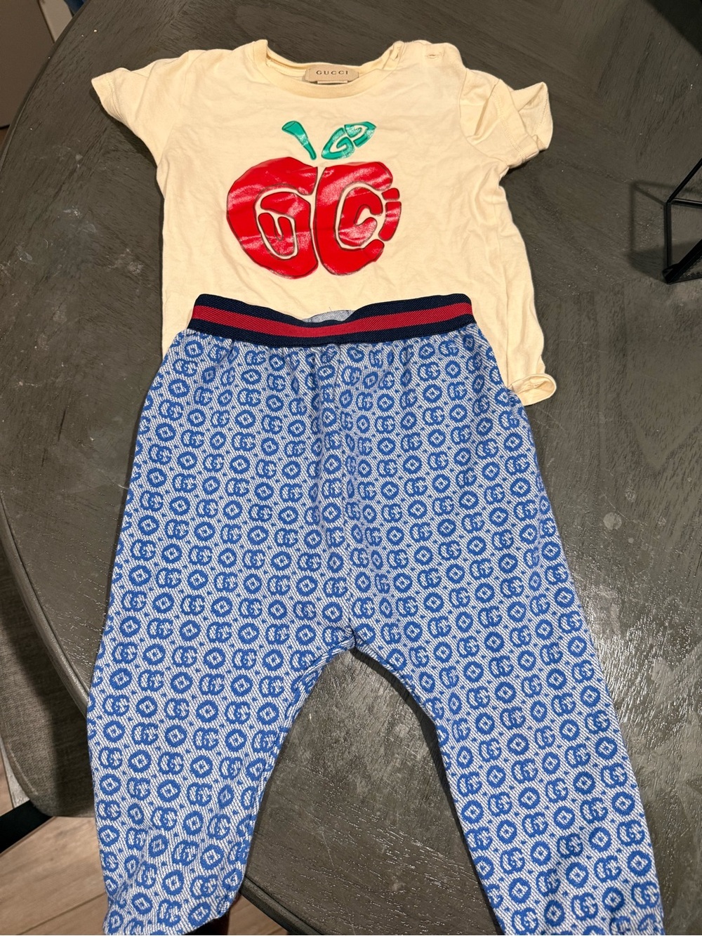 Gucci Blue and Cream Shirt/Pants Kids Set